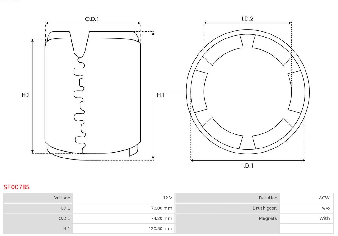 AS-PL SF0078S Field Winding, starter