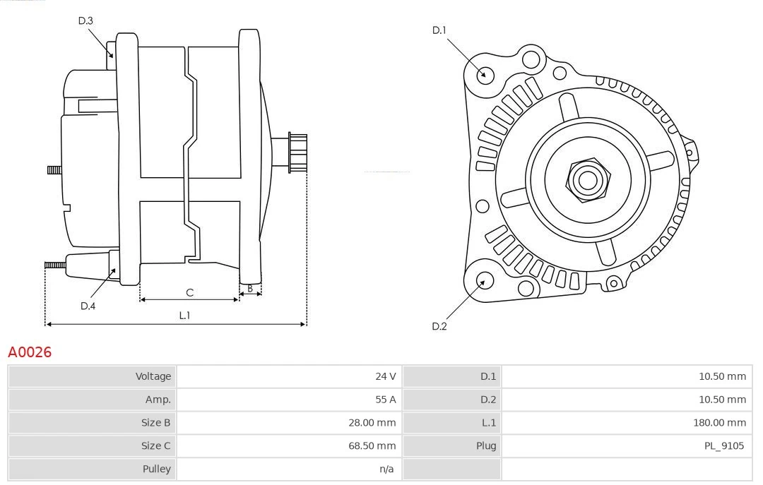 AS-PL A0026 Alternator