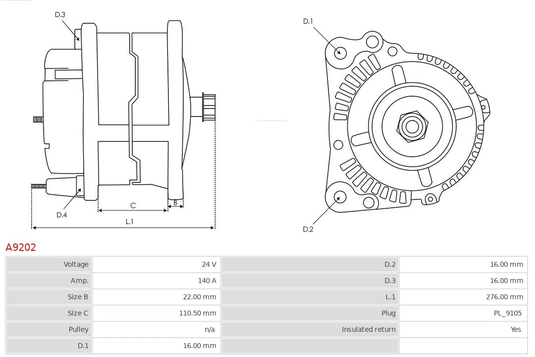 AS-PL A9202 Alternator