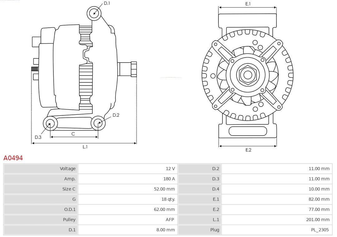 Alternator Brand new AS-PL A0494