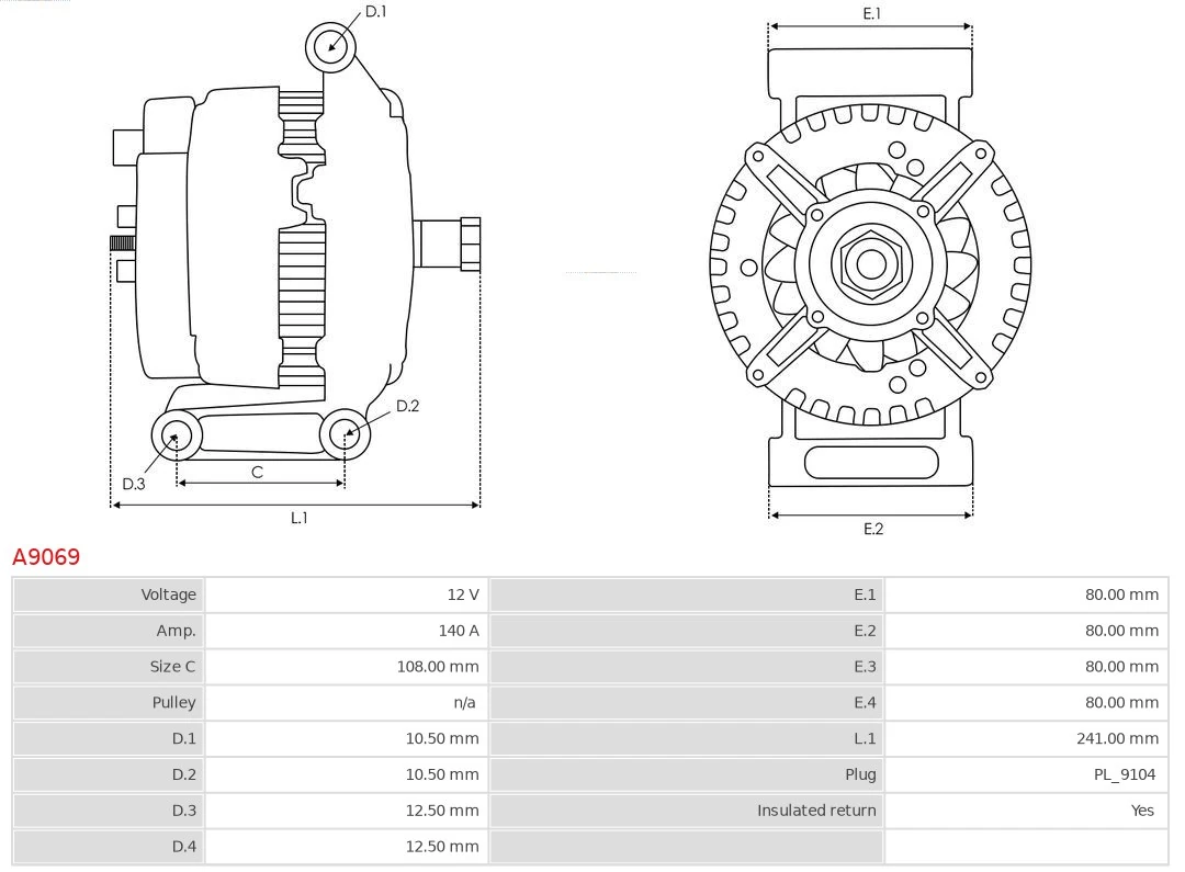 AS-PL A9069 Alternator