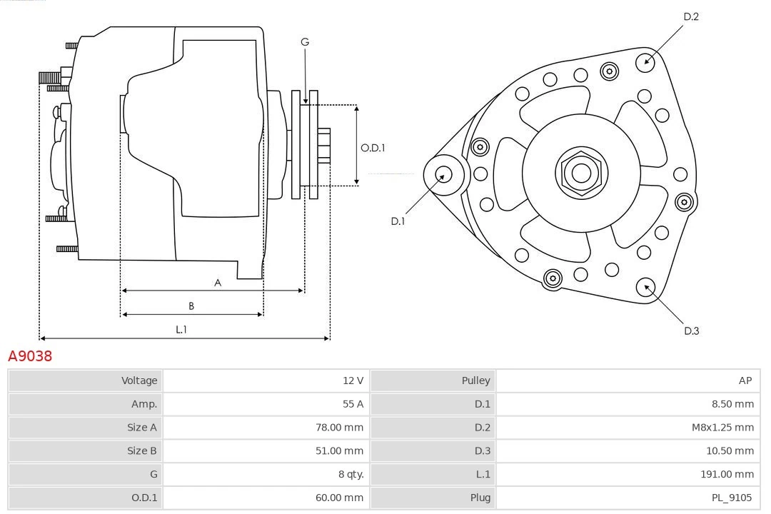 AS-PL A9038 Alternator