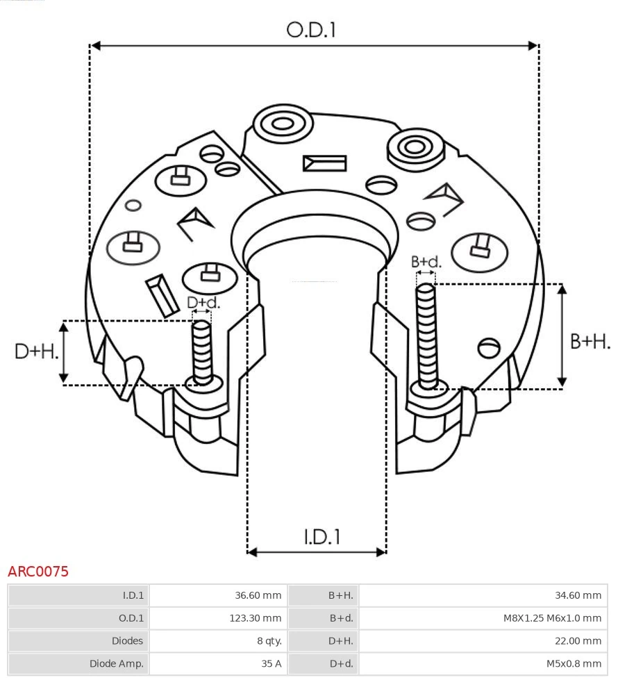 AS-PL ARC0075 Rectifier, alternator