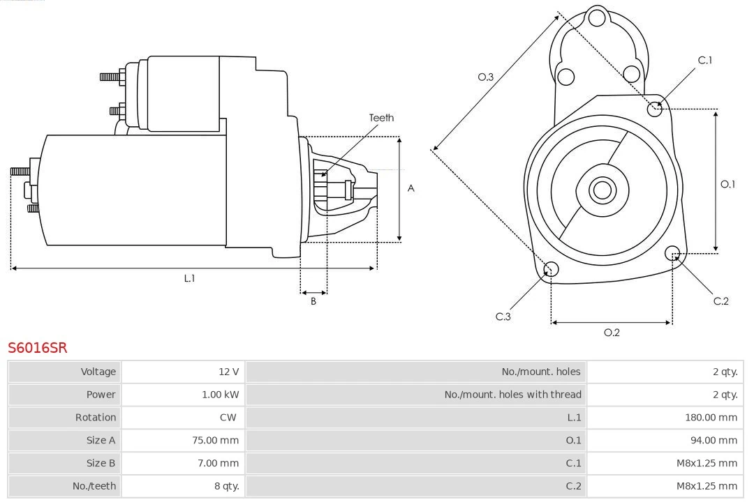 Starter Remanufactured AS-PL S6016SR