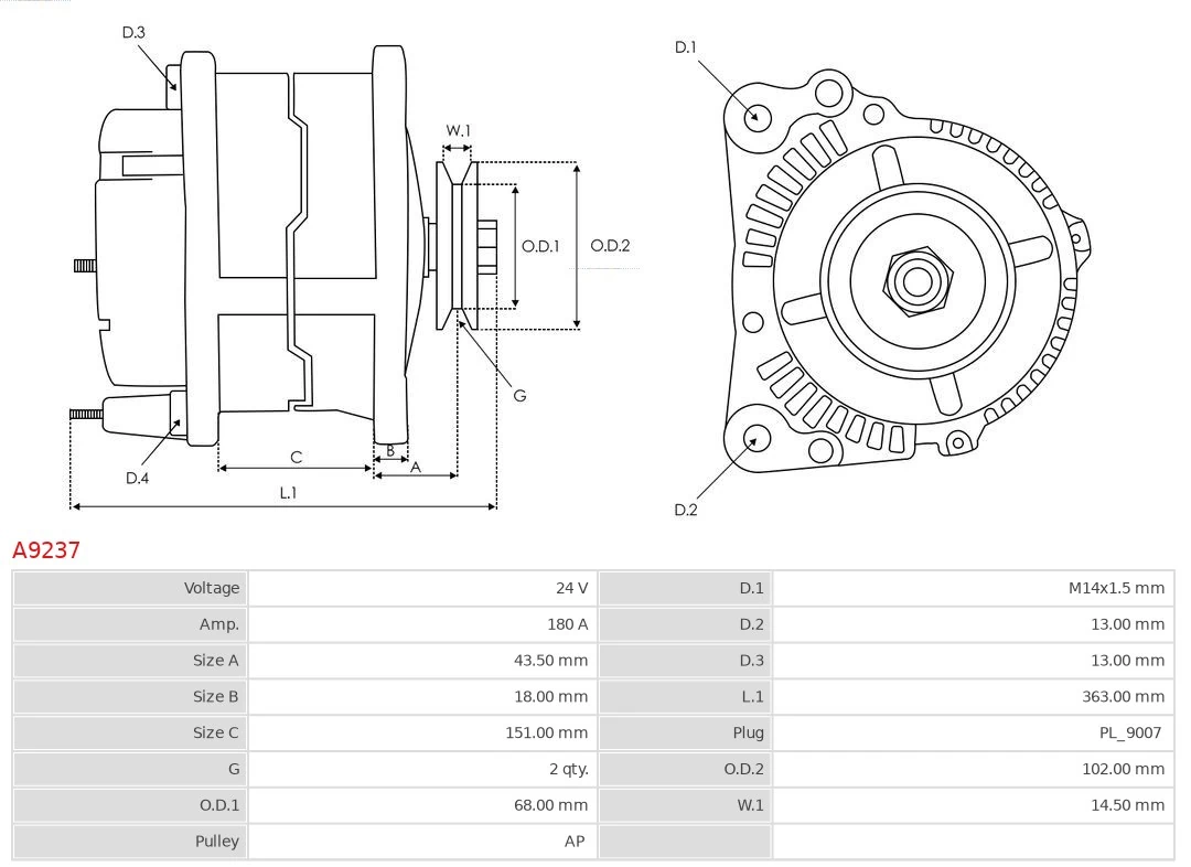 AS-PL A9237 Alternator