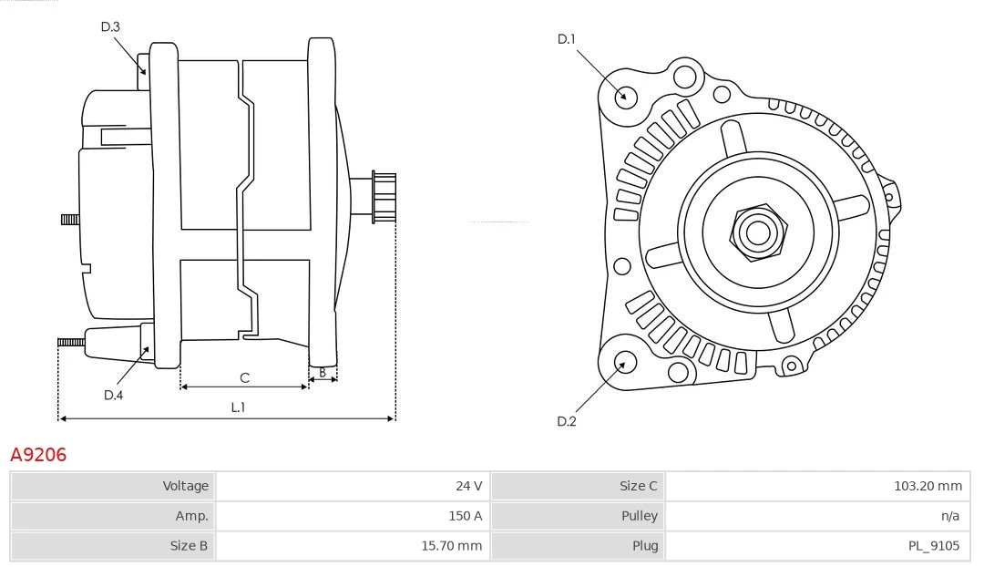 AS-PL A9206 Alternator