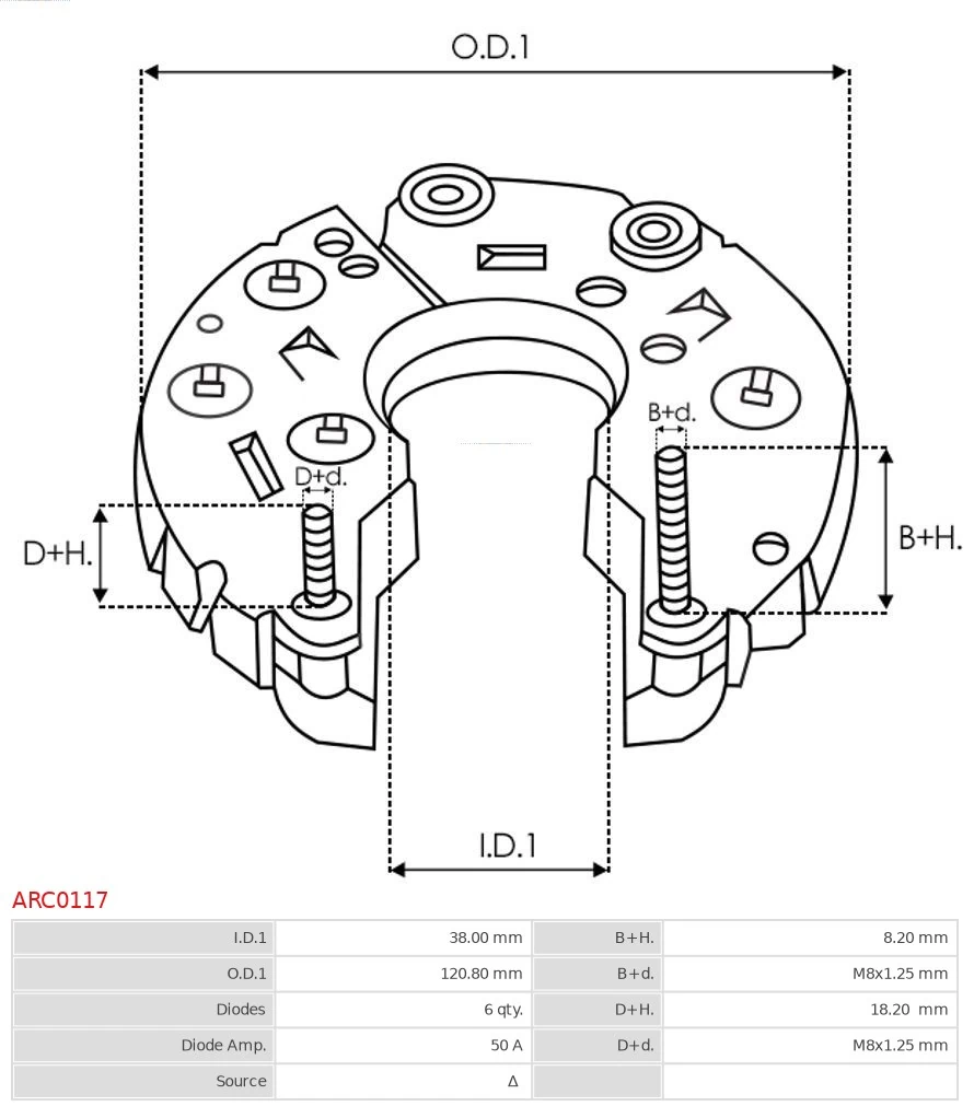 Rectifier, alternator Brand new AS-PL ARC0117