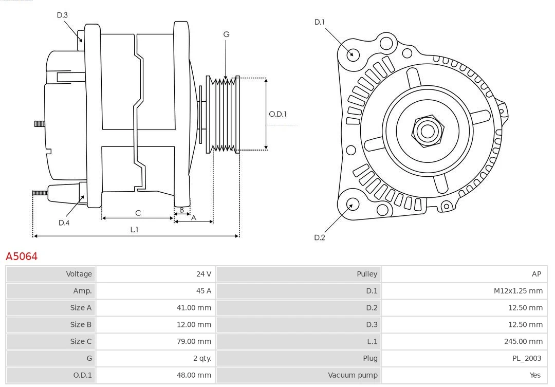 AS-PL A5064 Alternator