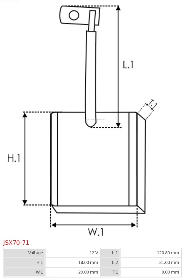 AS-PL JSX70-71 Carbon Brush, starter