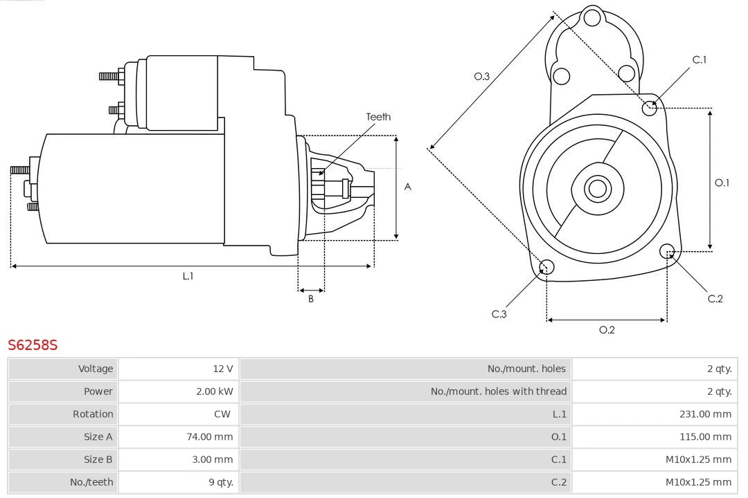 AS-PL S6258S Starter