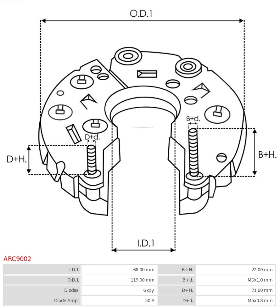 Rectifier, alternator Brand new AS-PL ARC9002