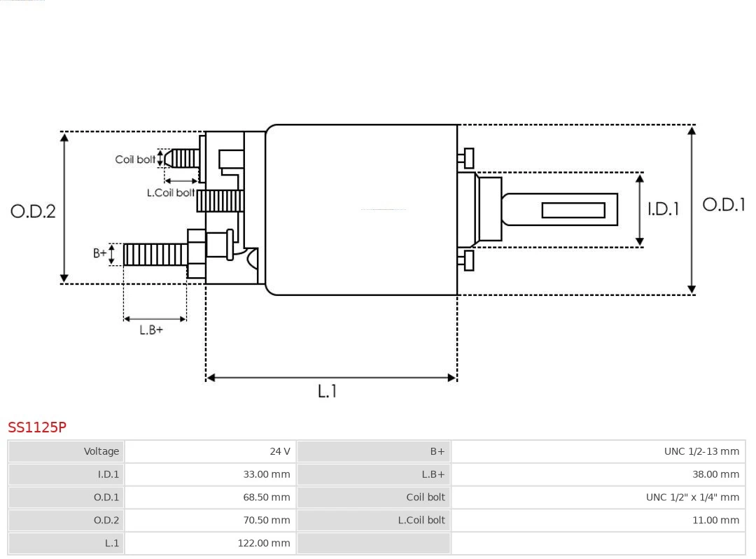 AS-PL SS1125P Solenoid Switch, starter