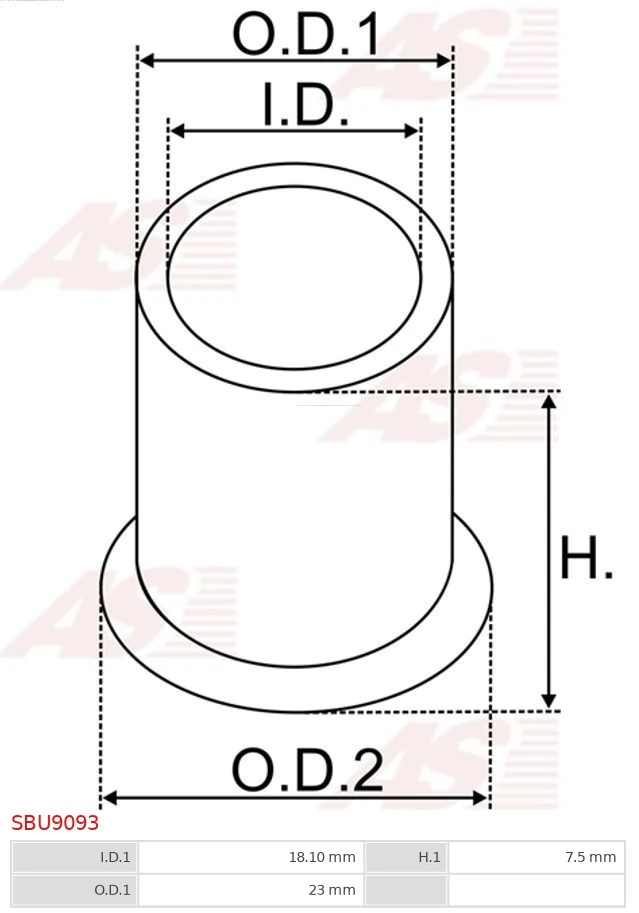Bush, starter shaft Brand new AS-PL SBU9093