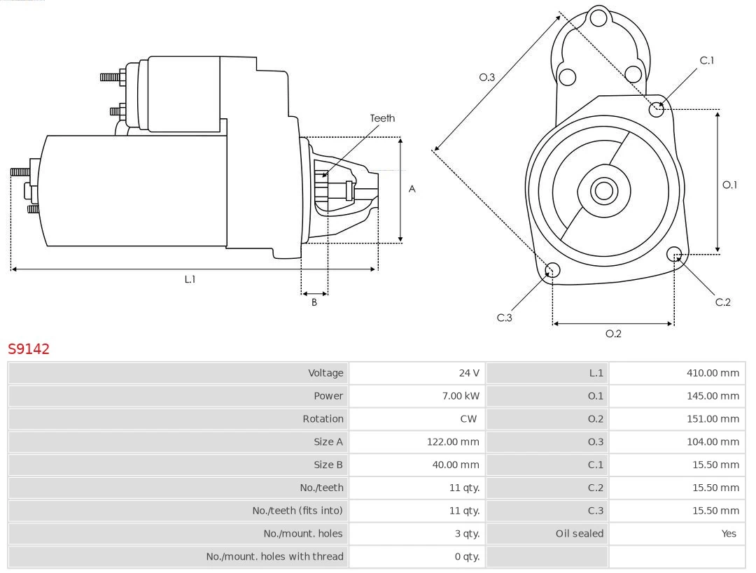 AS-PL S9142 Starter
