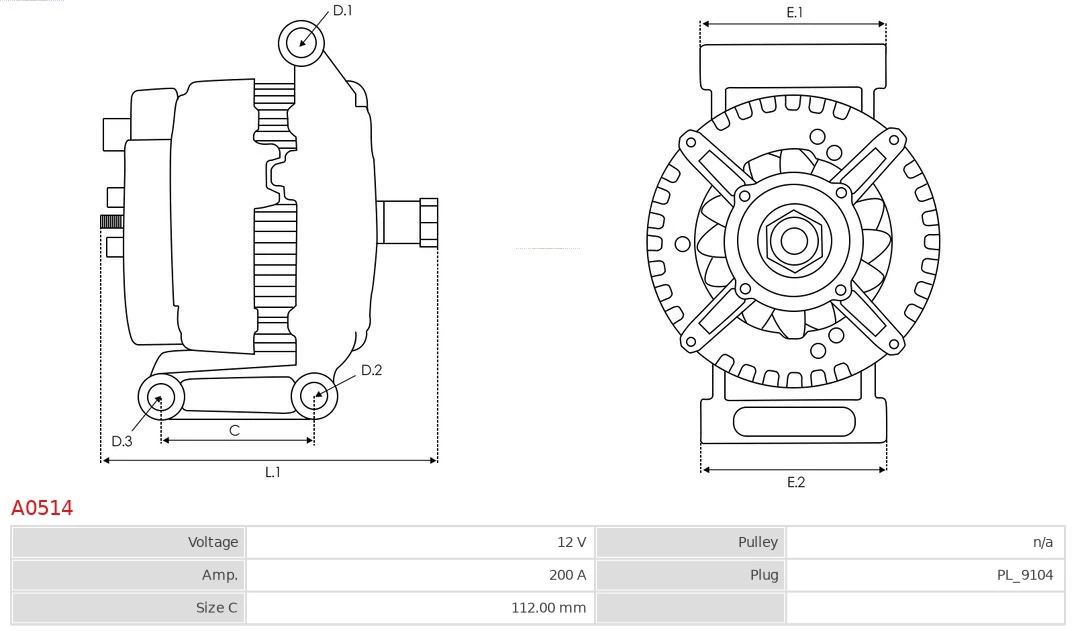 AS-PL A0514 Alternator