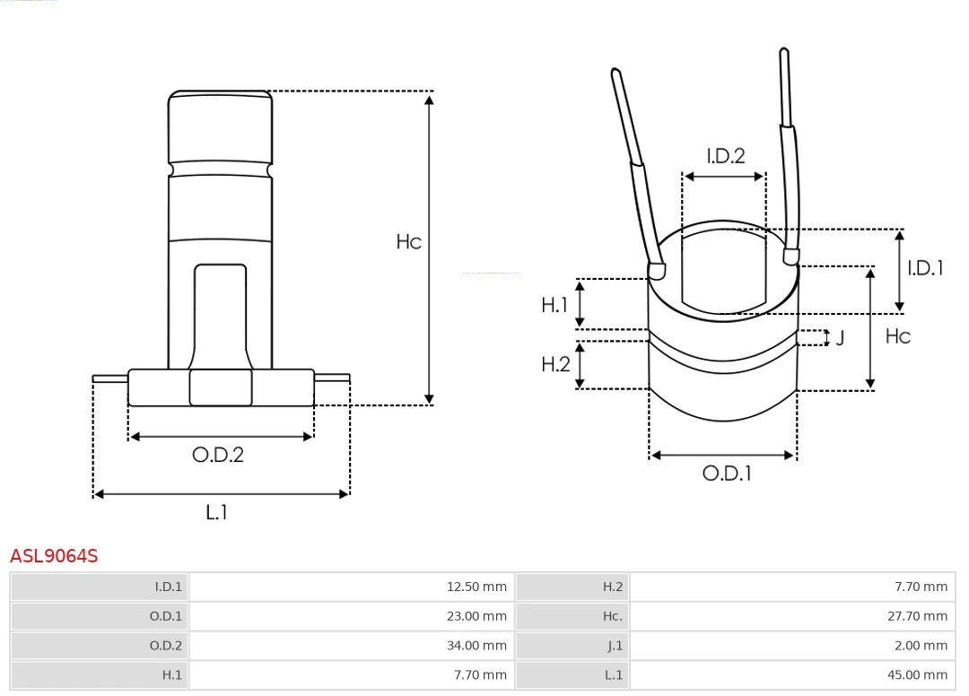 AS-PL ASL9064S Slip Ring, alternator