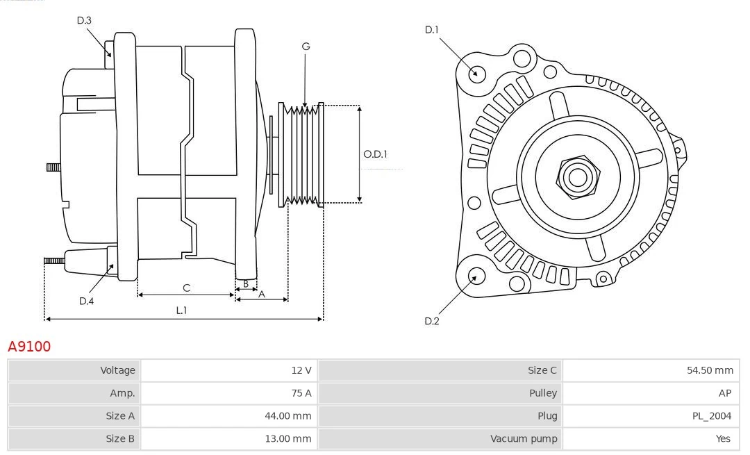 AS-PL A9100 Alternator