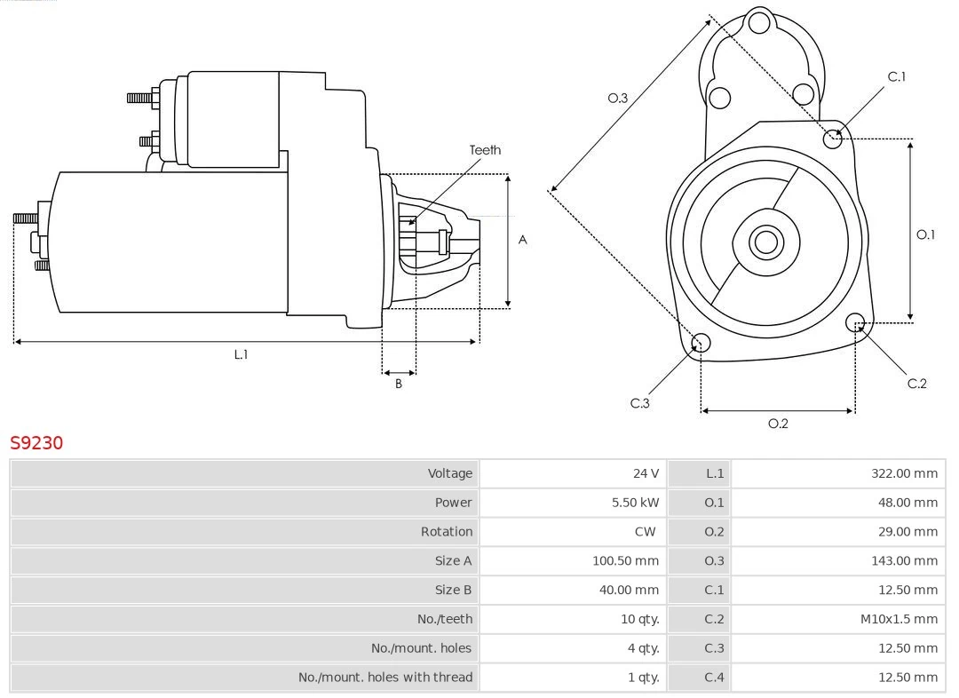 AS-PL S9230 Starter