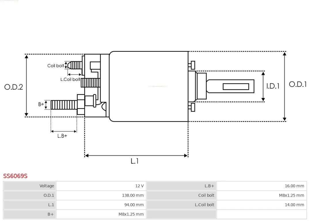 Solenoid Switch, starter Brand new AS-PL SS6069S