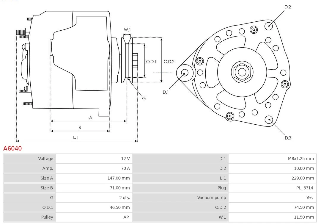 Alternator Brand new AS-PL A6040