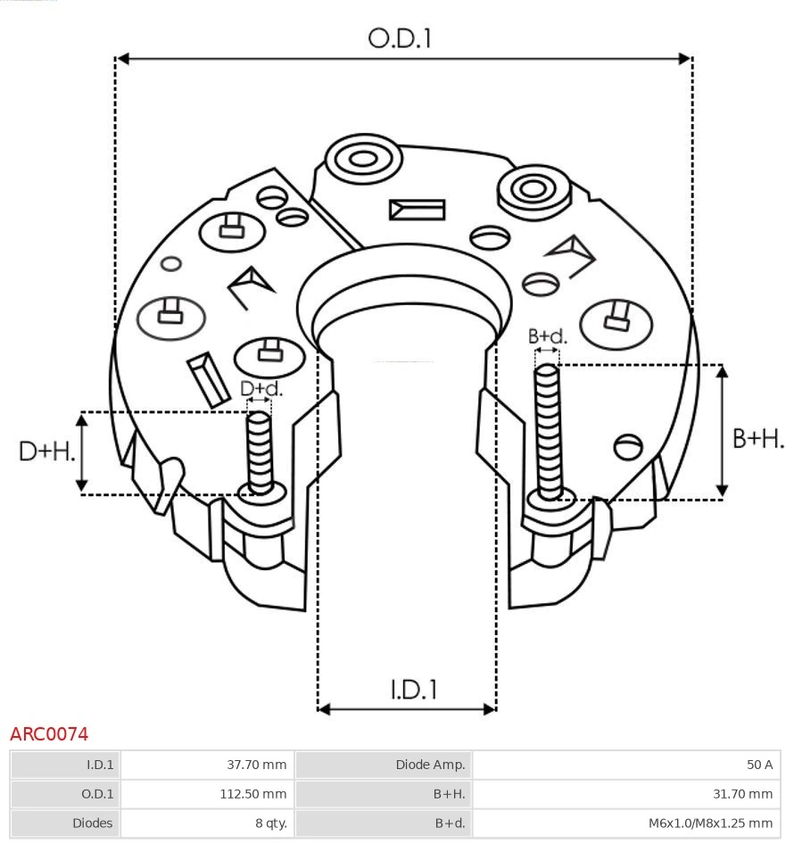 AS-PL ARC0074 Rectifier, alternator