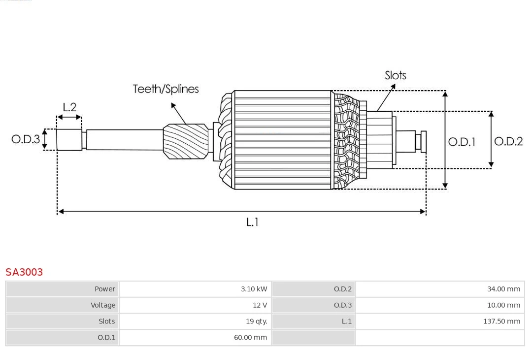 AS-PL SA3003 Armature, starter