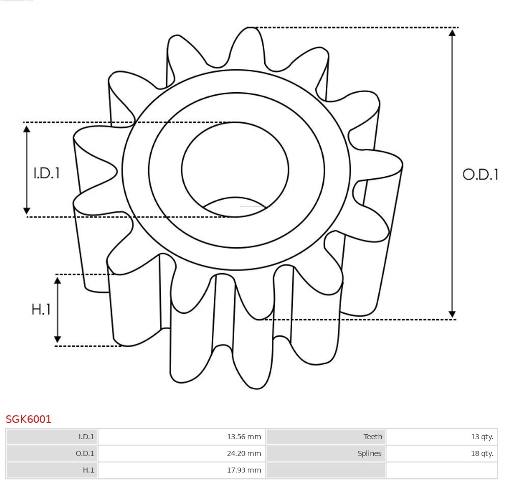 AS-PL SGK6001 Repair Kit, starter