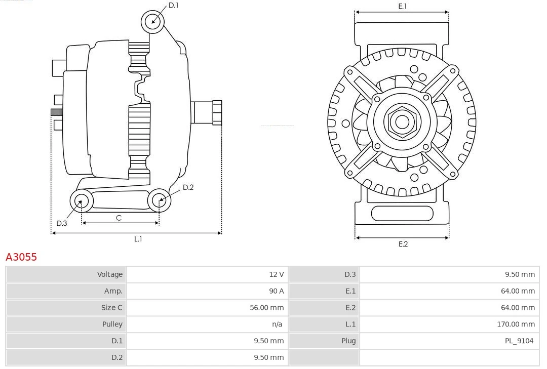 Alternator Brand new AS-PL A3055