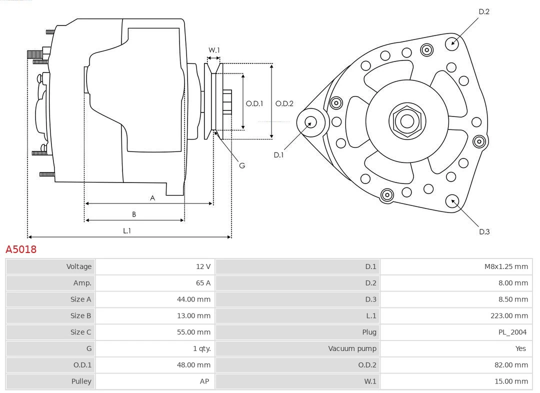 Alternator Brand new AS-PL A5018