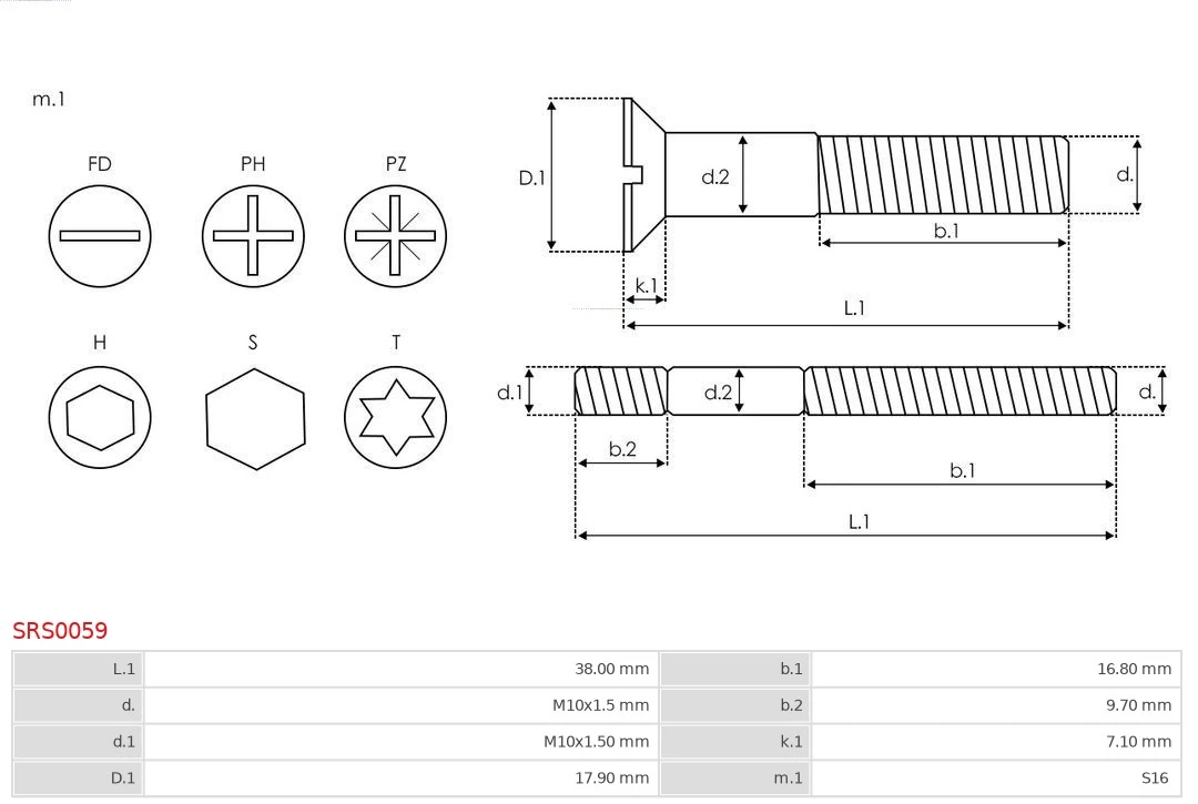 AS-PL SRS0059 Repair Set, alternator