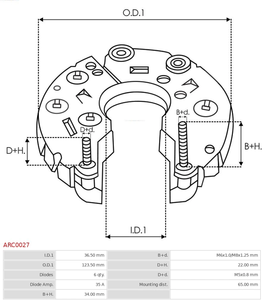 AS-PL ARC0027 Rectifier, alternator