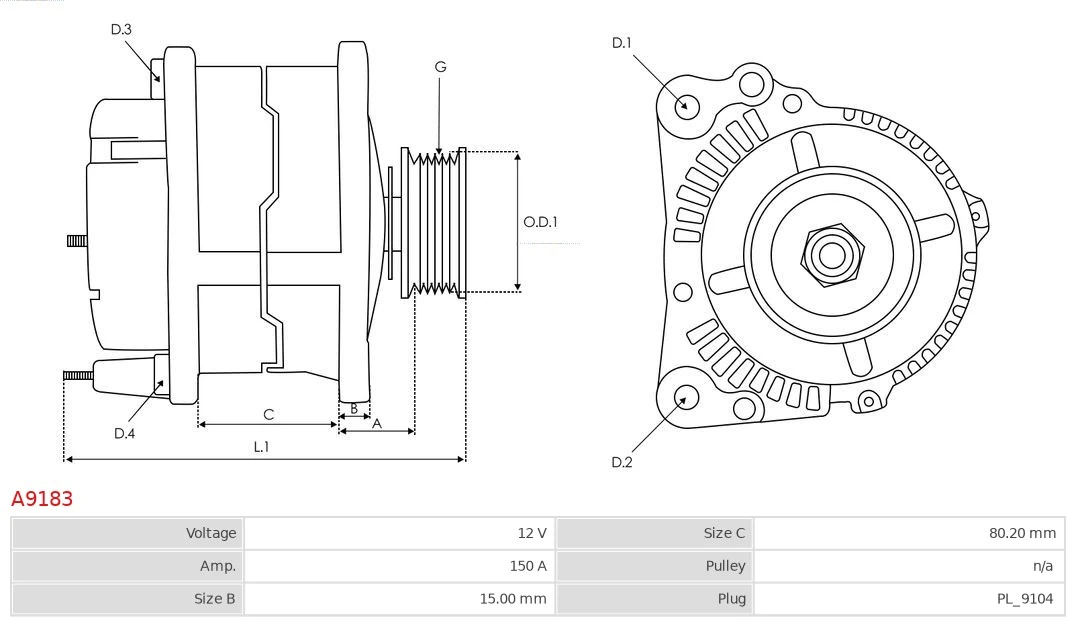AS-PL A9183 Alternator
