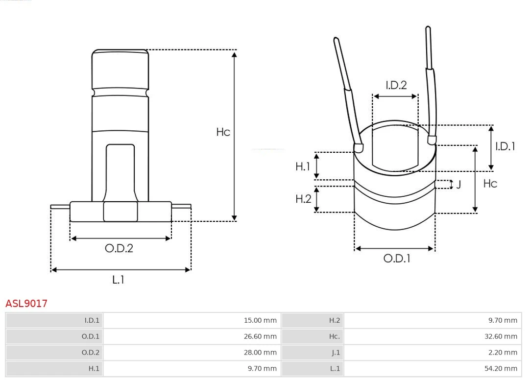 Slip Ring, alternator Brand new AS-PL ASL9017