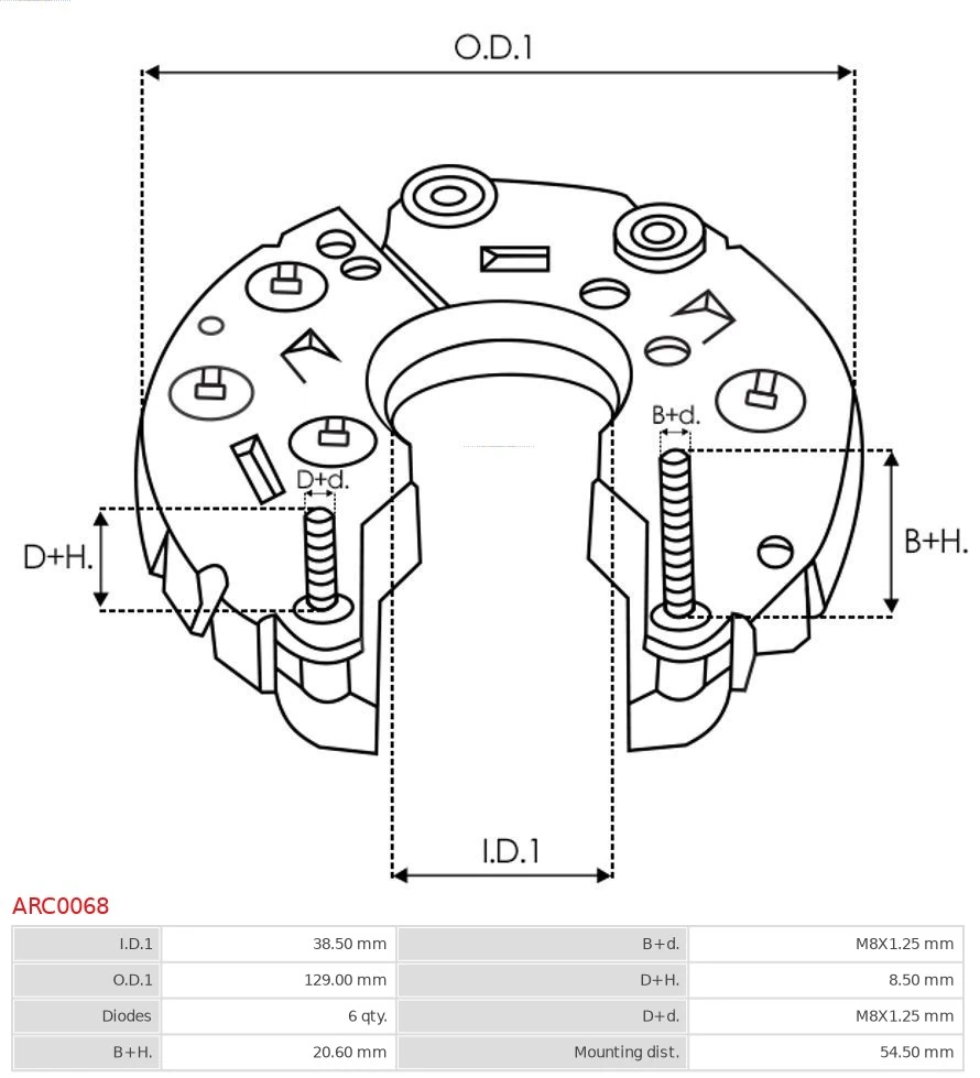 Rectifier, alternator Brand new AS-PL ARC0068