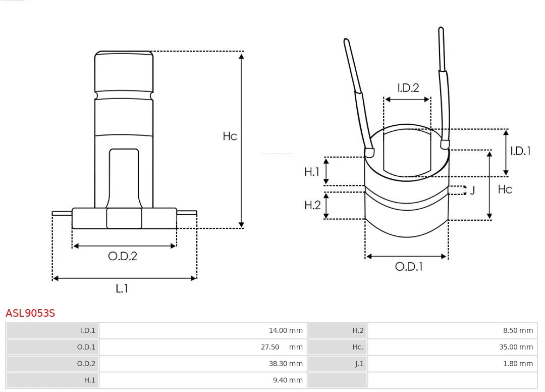 AS-PL ASL9053S Slip Ring, alternator