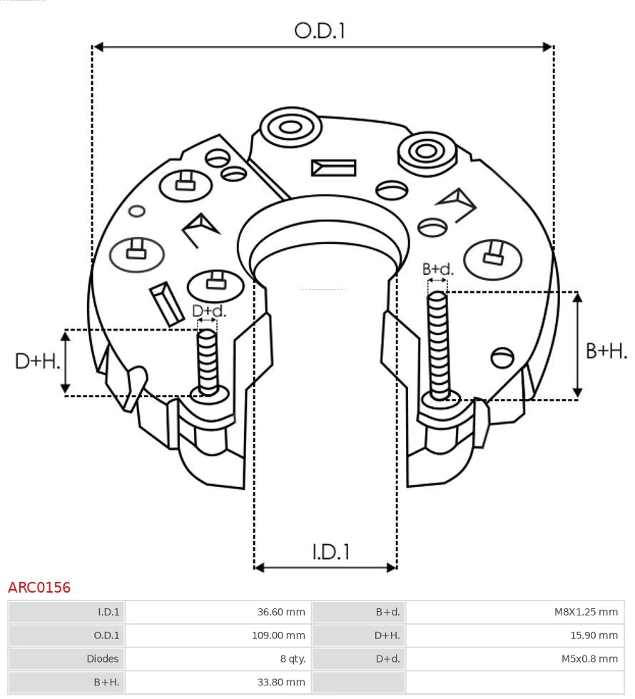Rectifier, alternator Brand new AS-PL ARC0156