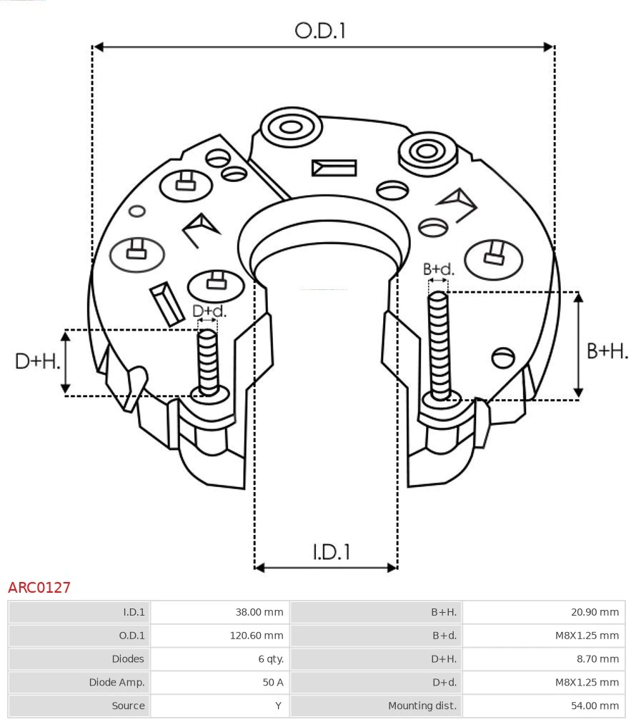 Rectifier, alternator Brand new AS-PL ARC0127