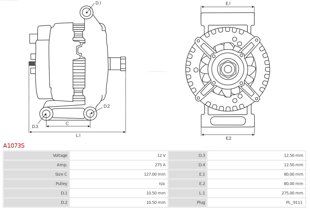 AS-PL A1073S Alternator