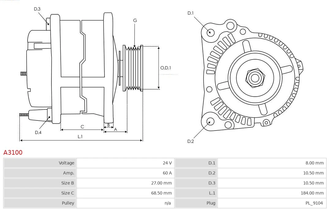 AS-PL A3100 Alternator