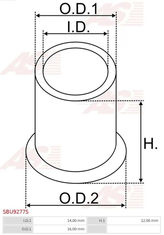 AS-PL SBU9277S Bush, starter shaft