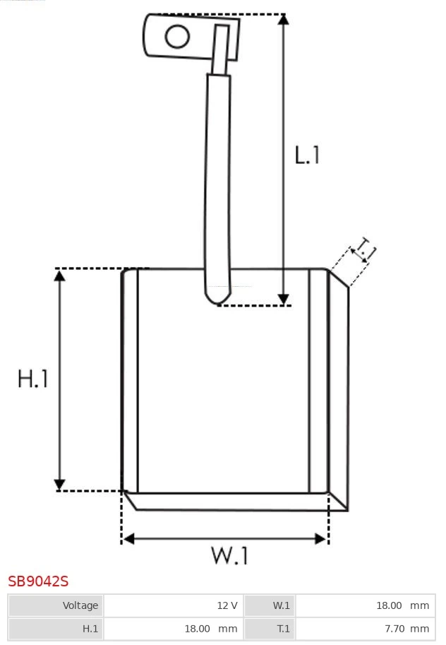 AS-PL SB9042S Carbon Brush, starter