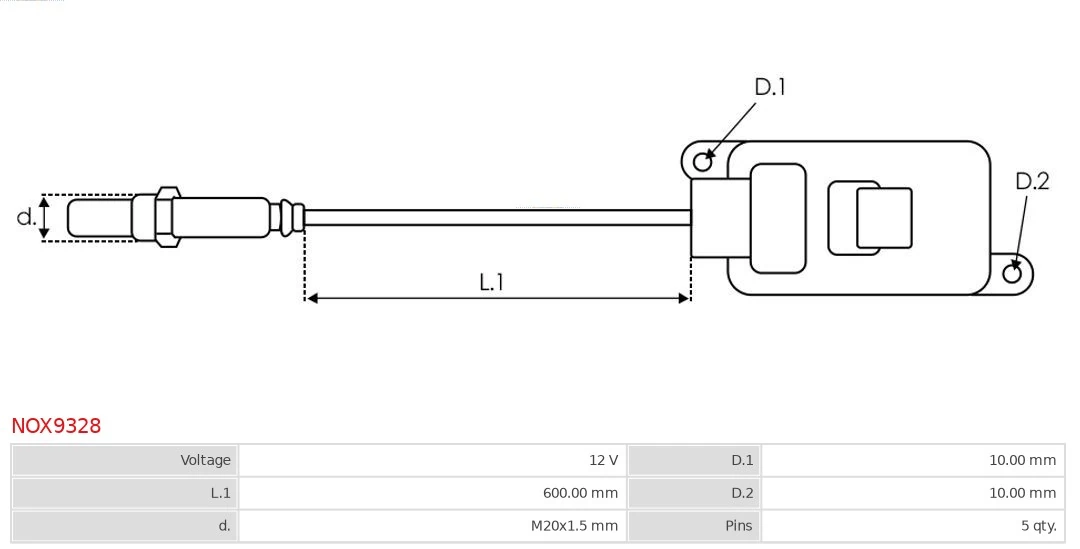 AS-PL NOX9328 NOx Sensor, NOx catalytic converter