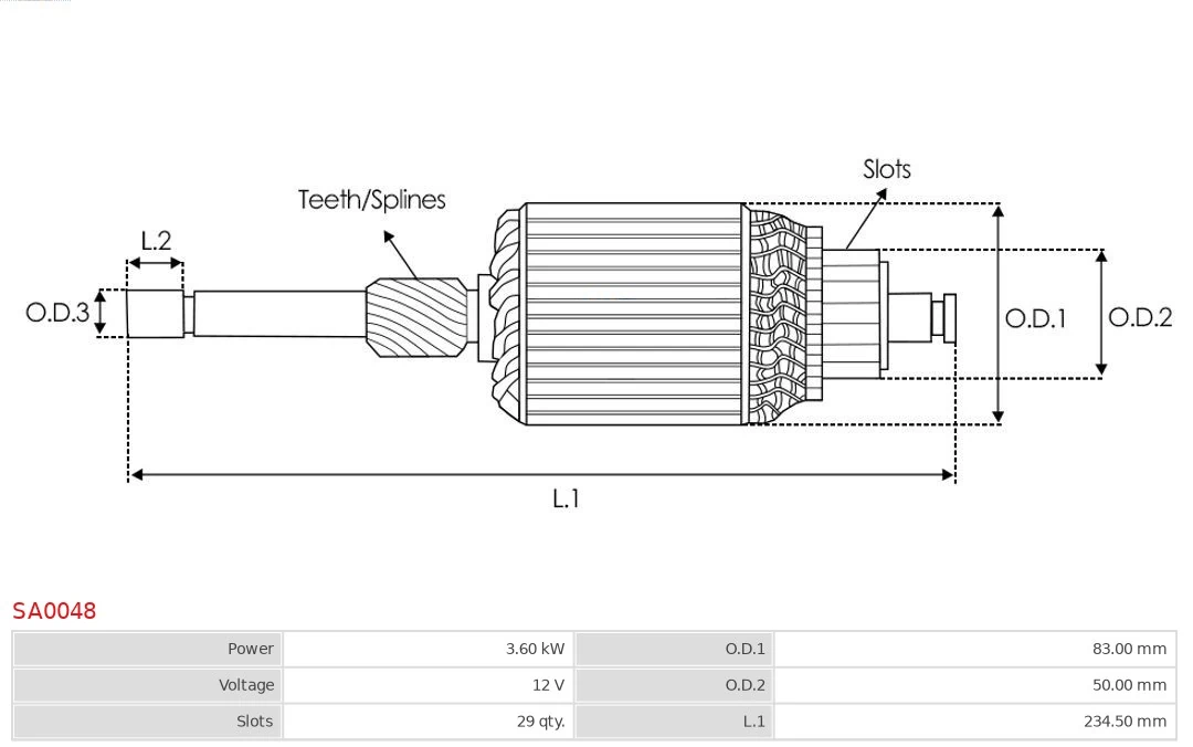 AS-PL SA0048 Armature, starter