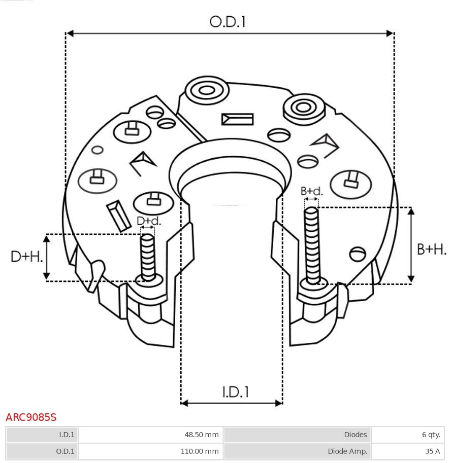 Rectifier, alternator Brand new AS-PL ARC9085S