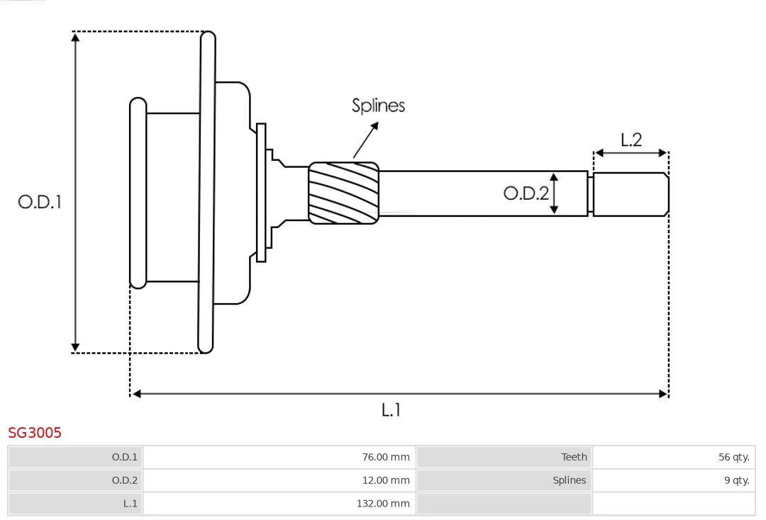 AS-PL SG3005 Ring Gear, planetary gearbox (starter)