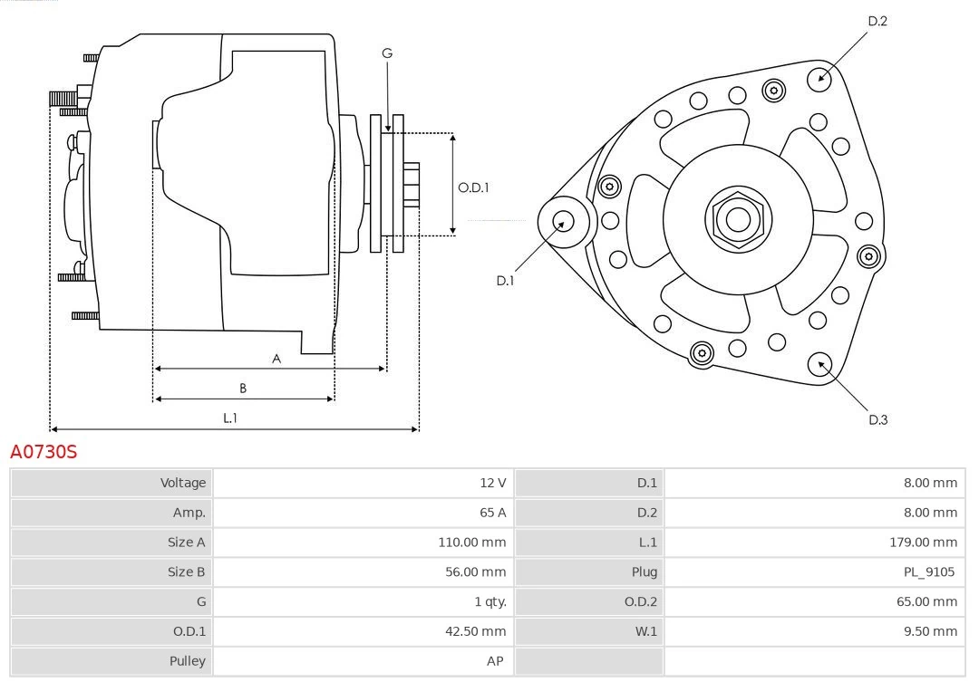 Alternator Brand new AS-PL A0730S