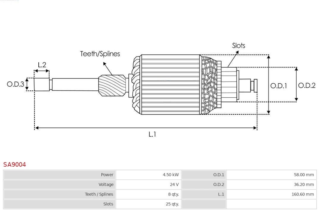 AS-PL SA9004 Armature, starter