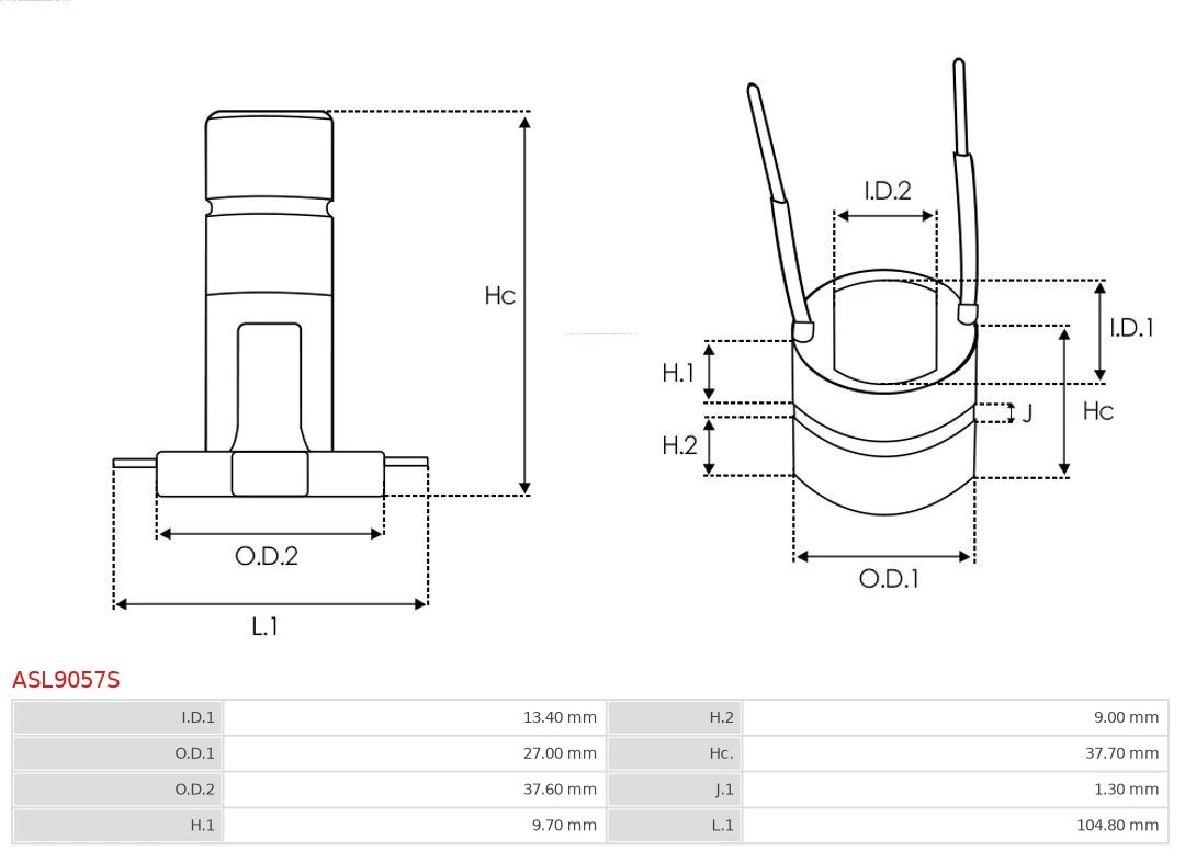 AS-PL ASL9057S Slip Ring, alternator
