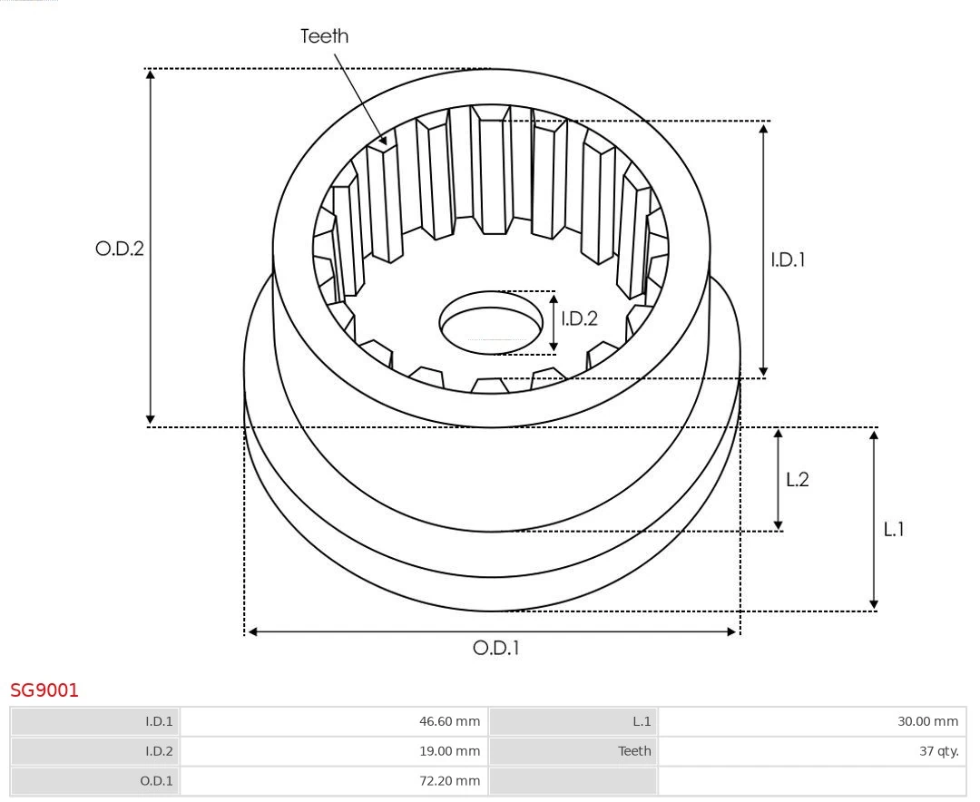 Repair Kit, starter Brand new AS-PL SG9001