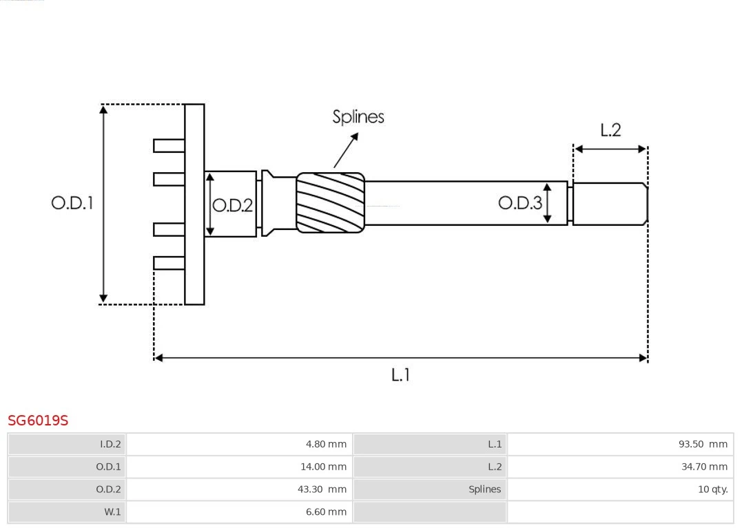 AS-PL SG6019S Repair Kit, starter